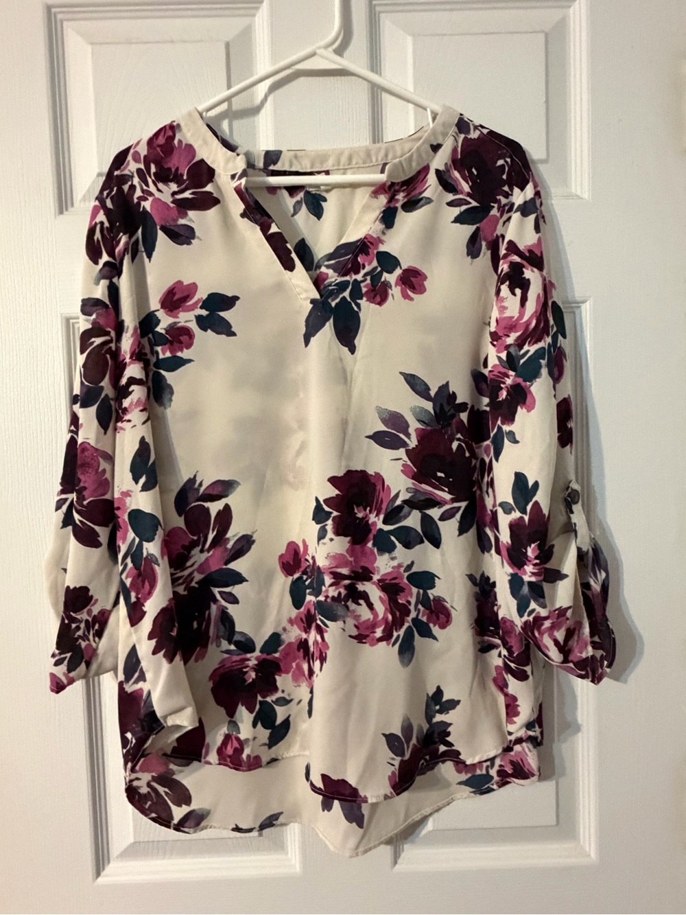 Women’s Maurice’s Light Weight Floral 3/4 Sleeve Blouse Size XL